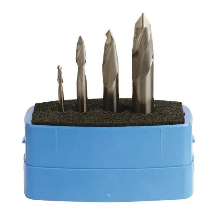 RUSHMORE USA 102689 1/8", 1/4", 3/8", 1/2" Size, 1/2", 3/4", 1" LOC, 2 Flute, 90° Point Angle, Solid Carbide Drill Mill Grab Now