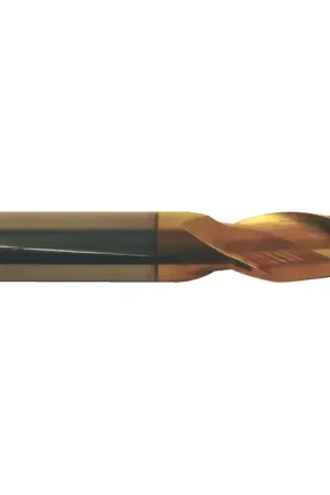 Crafted T&O 20-104-158 1" Size, 1-1/2" LOC, 2 Flute, TiN Solid Carbide Square End Mill