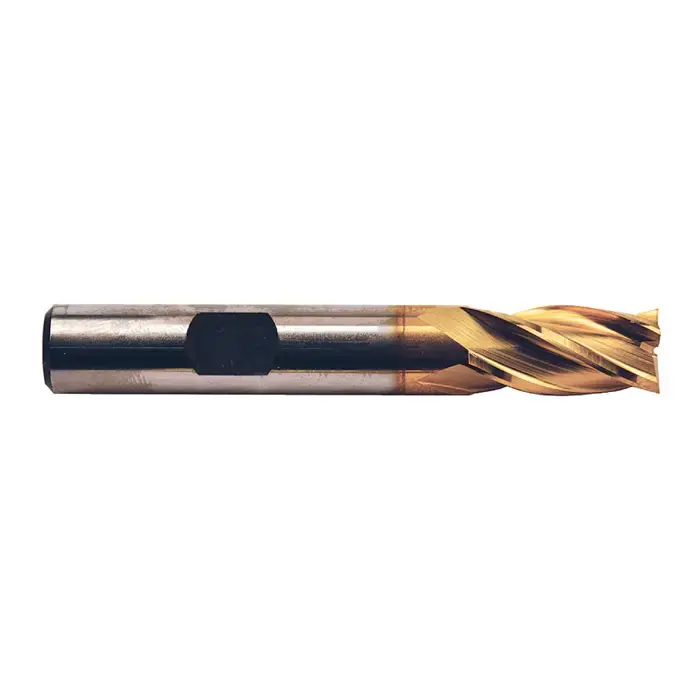 Clearance TTC PRODUCTION HP 09-305-100 3/8" Size, 3/4" LOC, 4 Flute, TiN High Speed Steel Square End Mill