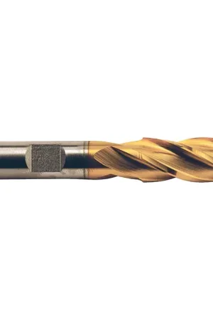 TTC PRODUCTION HP 09-305-420 15/16" Size, 1-7/8" LOC, 4 Flute, TiN High Speed Steel Square End Mill Markdown