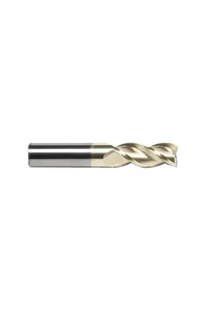 RUSHMORE USA 314614 1/4" Size, 1-1/4" LOC, 3 Flute, ZrN Solid Carbide Square End Mill High Quality