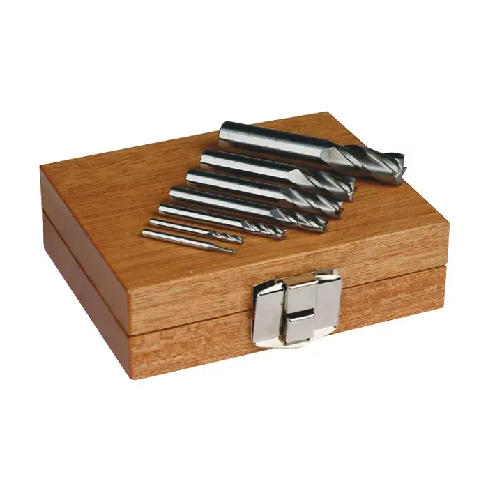 New Arrival RUSHMORE USA 102908 1/16" to 1/2" Size, 4 Flute, Square End Solid Carbide End Mill Set