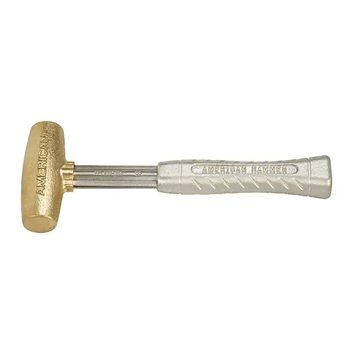 Best Seller AMERICAN HAMMER AM4BRAG 1-1/2" Face Diameter, 4 lbs. Head Weight, 12" Overall Length Brass Hammer