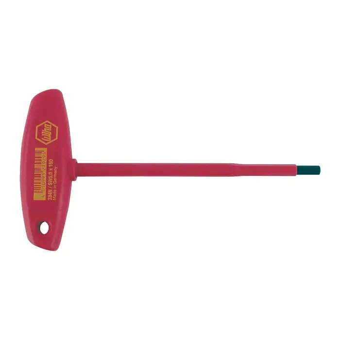 Sale WIHA 33487 3/8" Size, 5.9" Long Arm Length, Hard Chrome Finish T Handle Hex Key