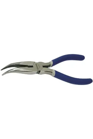 Free Returns WILLIAMS 23409 Serrated Jaw Type, 45° Nose Angle, 6-1/4" Overall Length Curved Nose Pliers