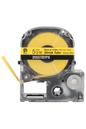 Budget EPSON 205STBYPX 3/16" Width, 96" Length, Yellow/Black Print Color Labeler Heat Shrink Tube