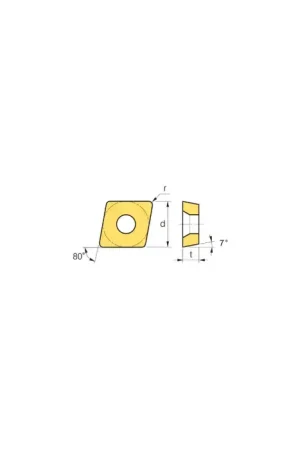Big Sale KORLOY 1-02-026582 - CCMT2(1.5)0.5-C25 NC3030, 80° Diamond, Indexable Carbide Turning / Boring Insert