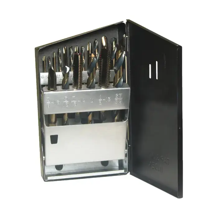 VIKING SP-18TDF 33 to 29/64" Drill, 6-40 to 1/2"-20 Tap, 18 Pc. Premium High Speed Steel-PM Machine Tap & Drill Set Secure Checkout