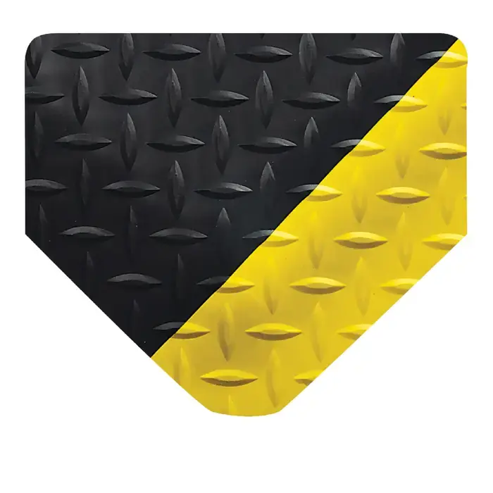 WEARWELL 414.1516x2x3BYL 15/16" Thickness, 3‘ Length, Black With Yellow Borders Color Antifatigue Matting Must Have