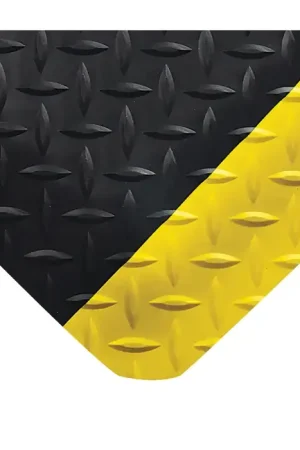Seasonal Sale WEARWELL 414.1516X3X10BYL 15/16" Thickness, 10‘ Length, Black With Yellow Borders Color Antifatigue Matting