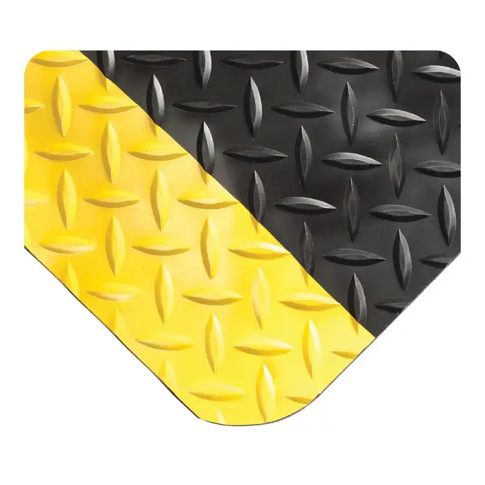WEARWELL 495.1516x3x5BYL 15/16" Thickness, 5‘ Length, Black With Yellow Borders Color Antifatigue Matting Seasonal Sale