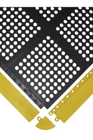 Crafted WEARWELL 578.EdgingFGRBK 5/8" Thickness, 36" Length, Black Color Antifatigue Matting