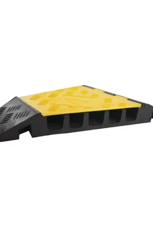 WEARWELL PWR.5CHAN.MD.BYL 2" Thickness, Black With Yellow Lid Color Antifatigue Matting Free Returns