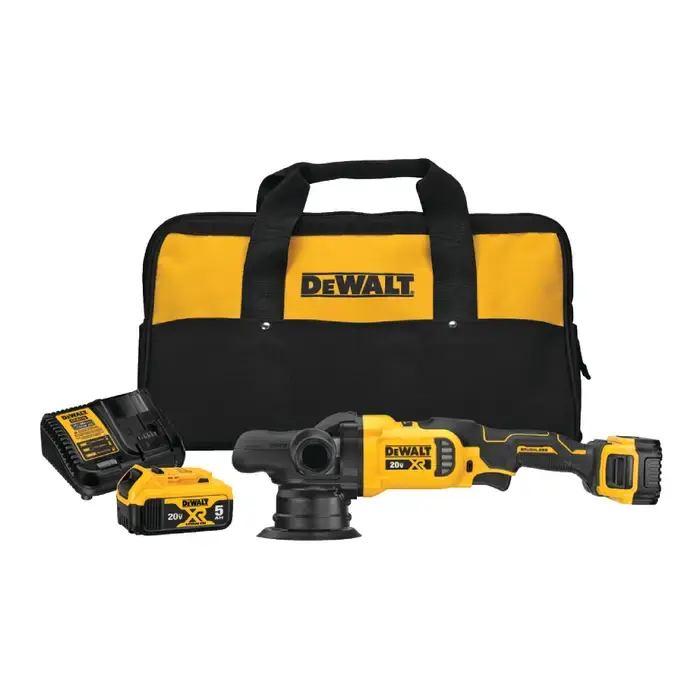DEWALT DCM848P2 5" Hook & Loop Pad Diameter, 20V Voltage, 2000-5500 No-Load Speed Random Orbit Polisher Kit Don't Miss Out