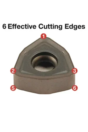 Genuine ZCC-CT 4230003925 - WNHU080608PNR-GM YBG205, 80° Trigon, Indexable Carbide Milling Insert